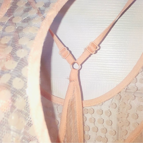 NWT Free People Intimately XS, Sheer Sequined, Slip Dress, Razorback Pink/Peach - Picture 5 of 10